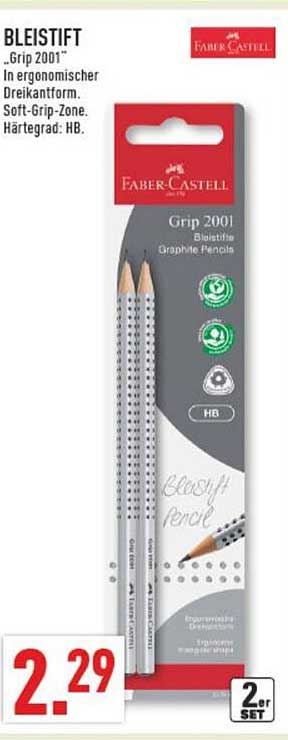 Bleistift "Grip 2001" von Faber-Castell - 2er Set