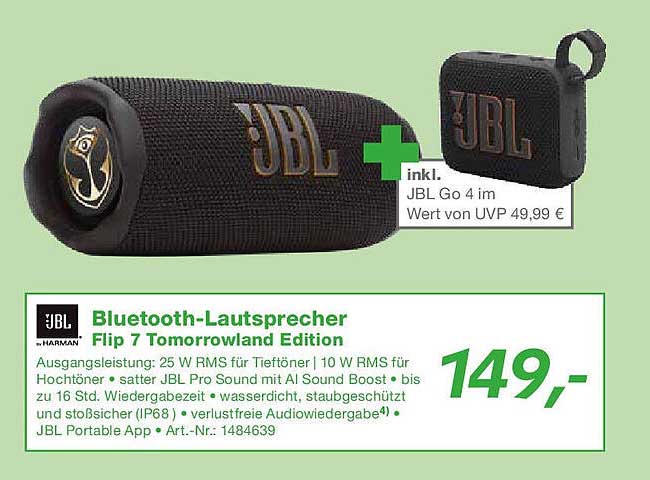 Bluetooth-Lautsprecher Flip 7 Tomorrowland Edition