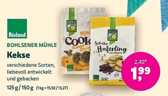 Bohlsener Mühle Kekse - verschiedene Sorten
