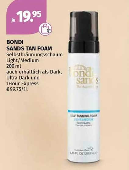BONDIS SANDS TAN FOAM Selbstbräunungschaum Light/Medium 200 ml