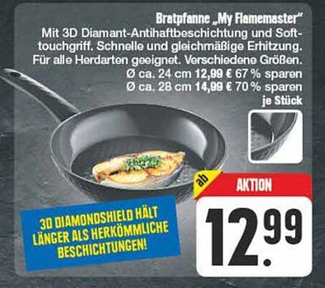 Bratpfanne „My Flamemaster“ 3D Diamant-Antihaftbeschichtung