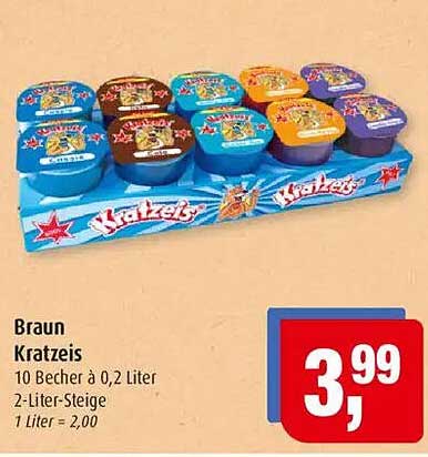 Braun Kratzeis – 10 Becher à 0,2 Liter für nur 3,99 €