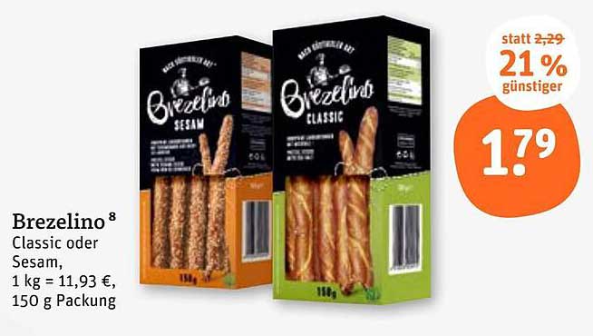 Brezelino® Classic oder Sesam – 150 g Packung