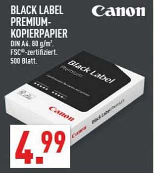 CANON BLACK LABEL PREMIUM-KOPIERPAPIER DIN A4 - 500 Blatt