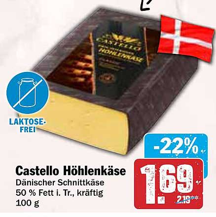 Castello Höhlenkäse Dänischer Schnittkäse 50 % Fett i. Tr., kräftig 100 g