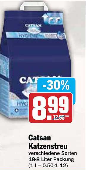Catsan Katzenstreu - verschiedene Sorten 18-8 Liter Packung