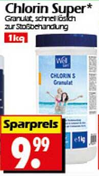 Chlorin Super - Granulat, schnell löslich zur Stoßbehandlung