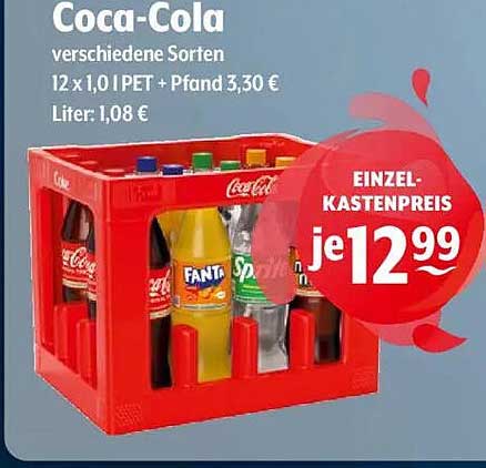 Coca-Cola 12 x 1,0 l PET - verschiedene Sorten