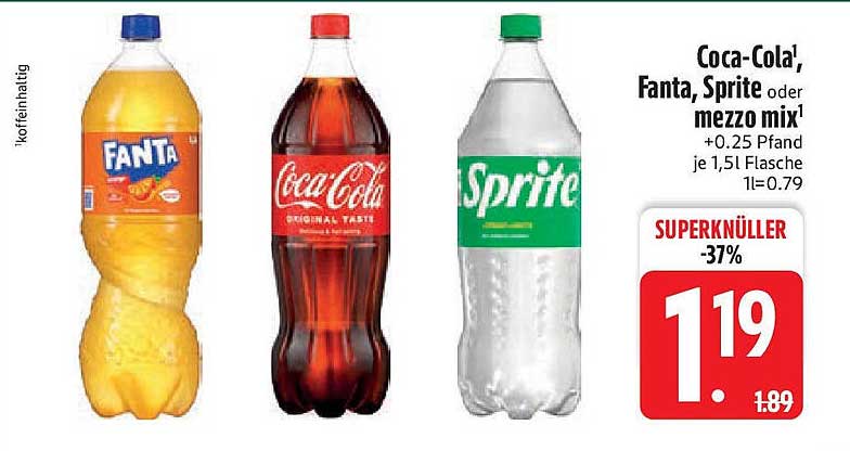 Coca-Cola, Fanta, Sprite oder mezzo mix - Superknüller zum Sonderpreis!