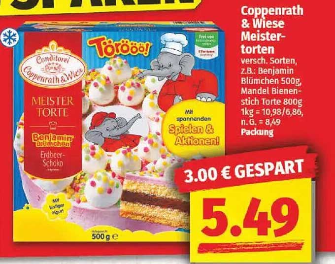 Coppenrath & Wiese Meistertorten - Benjamin Blümchen Erdbeer-Schoko 500g