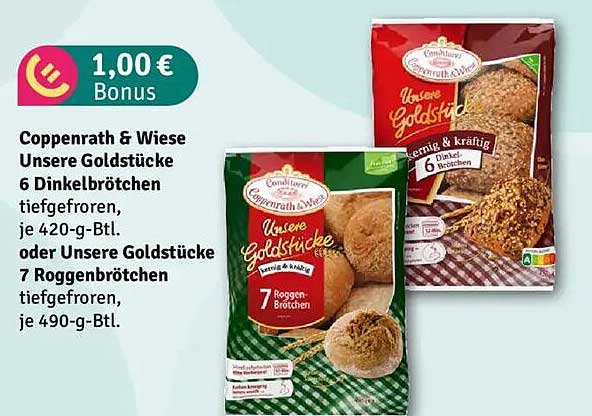 Coppenrath & Wiese Unsere Goldstücke - 6 Dinkelbrötchen oder 7 Roggenbrötchen