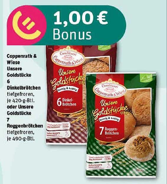 Coppenrath & Wiese Unsere Goldstücke 6 Dinkelbrötchen oder 7 Roggenbrötchen