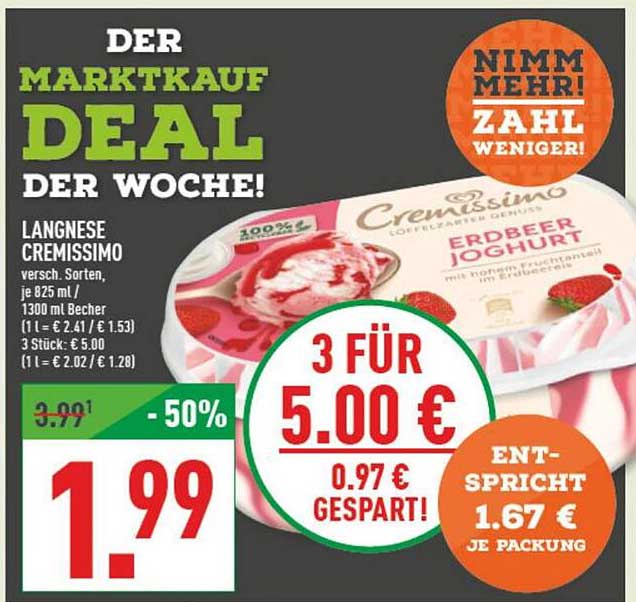 Cremissimo Erdbeer Joghurt - 3 für 5,00 €