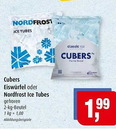 Cubers Eiswürfel oder Nordfrost Ice Tubes 2-kg-Beutel