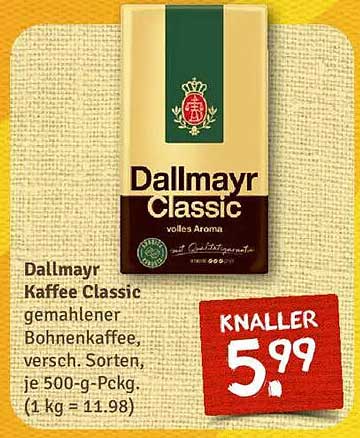 Dallmayr Kaffee Classic - 500 g Packung zum einmaligen Preis