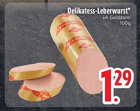 Delikatess-Leberwurst* im Golddarm 100g