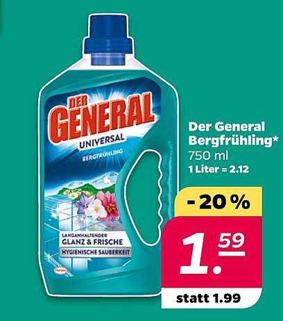 Der General Bergfrühling 750 ml - Universaldroge für strahlenden Glanz