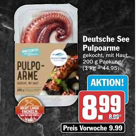 Deutsche See Pulpoarme gekocht, mit Haut 200 g Packung
