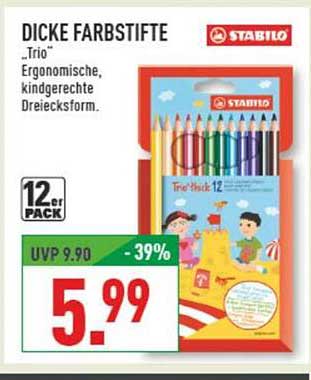 DICKE FARBSTIFTE "Trio" 12er PACK