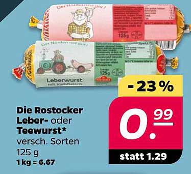 Die Rostocker Leber- oder Teewurst - verschiedene Sorten 125 g