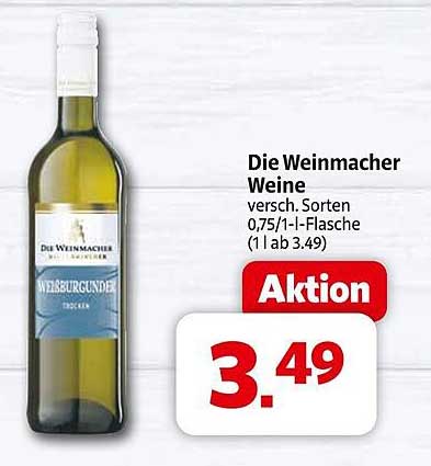 Die Weinmacher Weine - verschiedene Sorten 0,75 l/1 l-Flasche