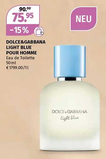 DOLCE&GABBANA LIGHT BLUE POUR HOMME Eau de Toilette 50 ml - Neu