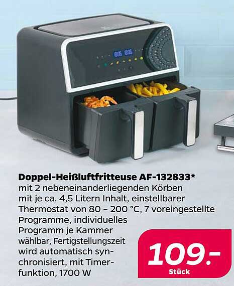 Doppel-Heißluftfritteuse AF-132833*