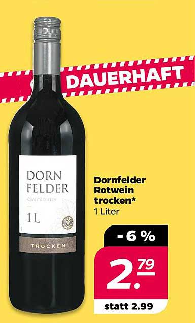 Dornfelder Rotwein trocken 1 Liter