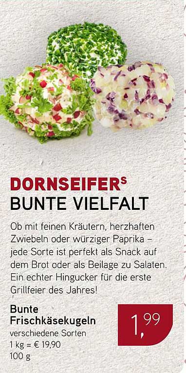 DORNSEIFERS BUNTE VIELFALT - Bunte Frischkäsekugeln