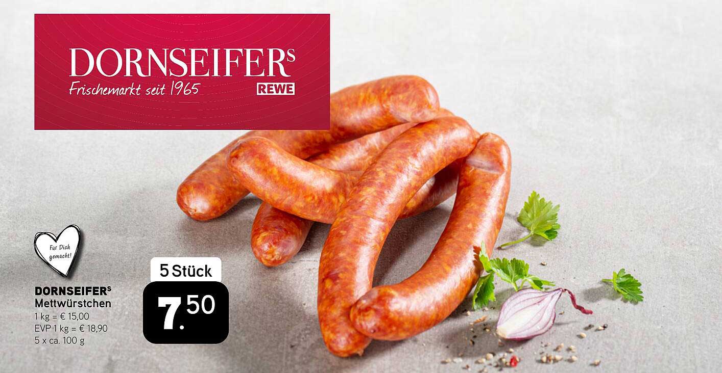 DORNSEIFERs Mettwürstchen - 5 Stück für nur 7,50 €