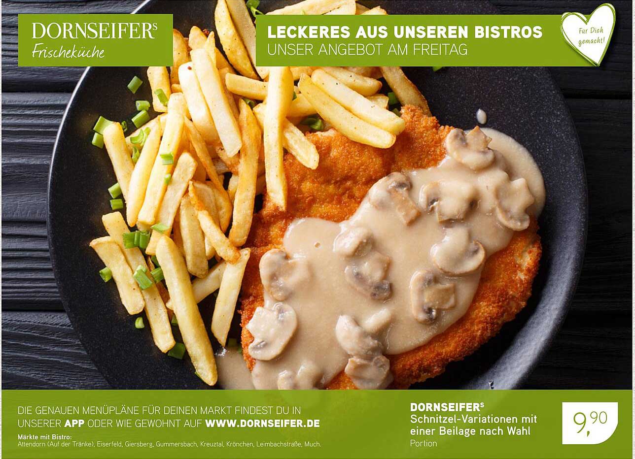 DORNSEIFERS Schnitzel-Variationen mit einer Beilage nach Wahl