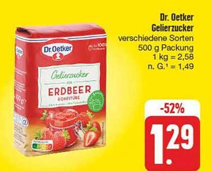 Dr. Oetker Gelierzucker verschiedene Sorten 500 g Packung