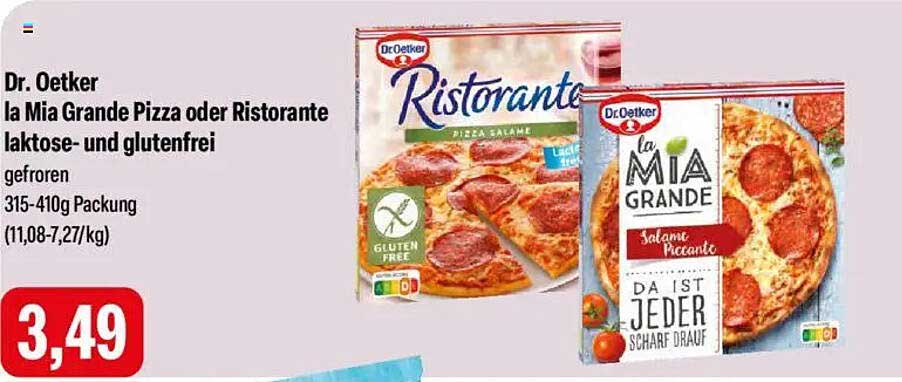 Dr. Oetker la Mia Grande Pizza oder Ristorante laktose- und glutenfrei