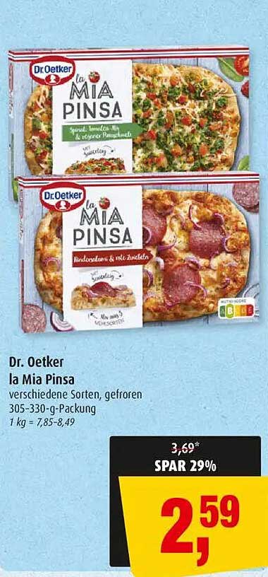 Dr. Oetker la Mia Pinsa – verschiedene Sorten, gefroren