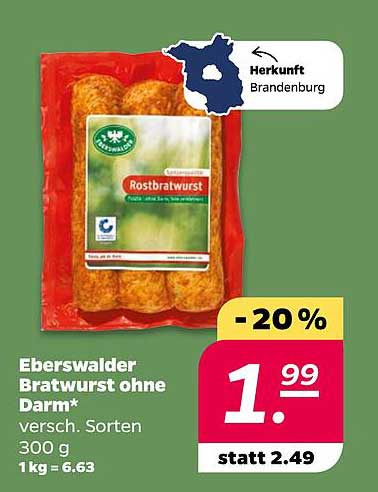 Eberswalder Bratwurst ohne Darm* 300 g