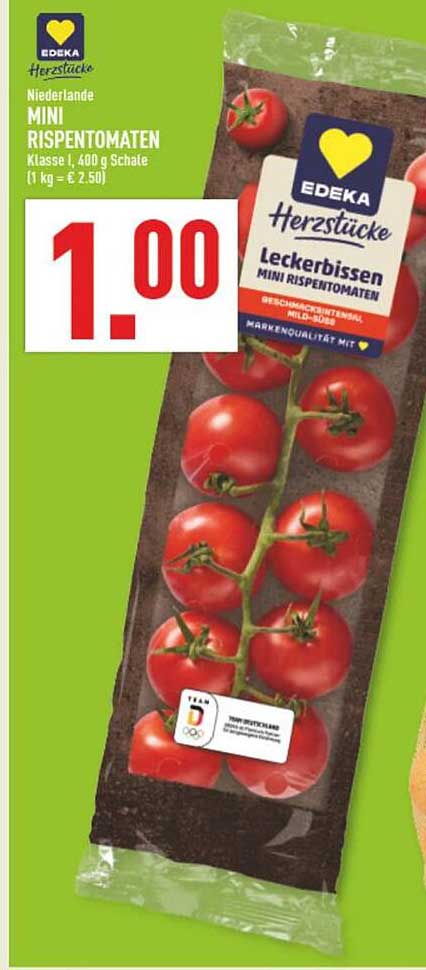 EDEKA Herzstücke Mini Rispentomaten 400 g für nur 1,00 €