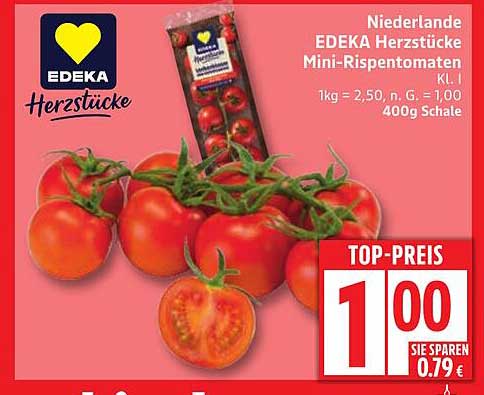 EDEKA Herzstücke Mini-Rispentomaten 400g Schale