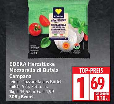 EDEKA Herzstücke Mozzarella di Bufala Campana 308g Beutel