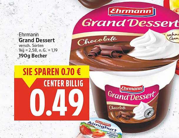 Ehrmann Grand Dessert Chocolate 190g Becher
