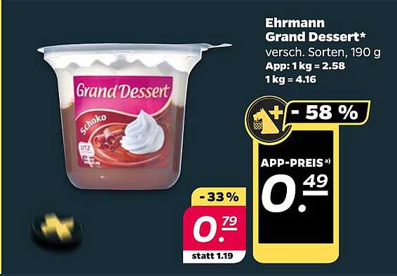 Ehrmann Grand Dessert - verschiedene Sorten, 190 g.