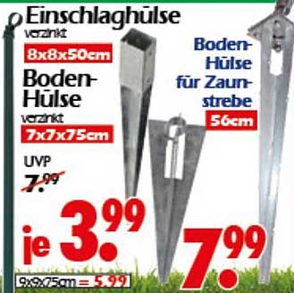 Einschlaghülsen verzinkt - Perfekte Stütze für Ihren Garten