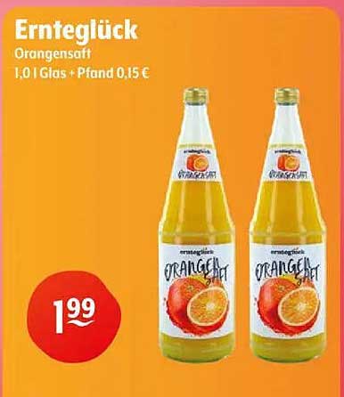 Ernteglück Orangensaft 1,0 l - Jetzt zum Sonderpreis!