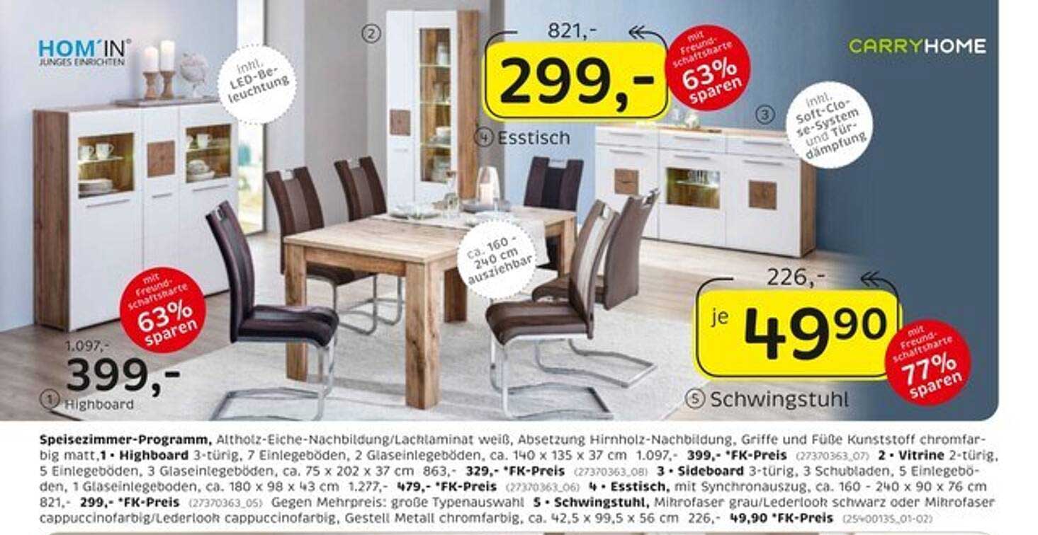 Esstisch - Modernes Design in Eiche-Nachbildung
