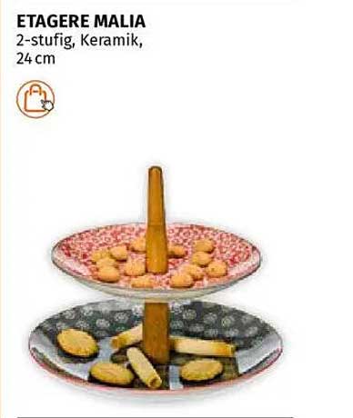 ETAGERE MALIA 2-stufig, Keramik, 24 cm