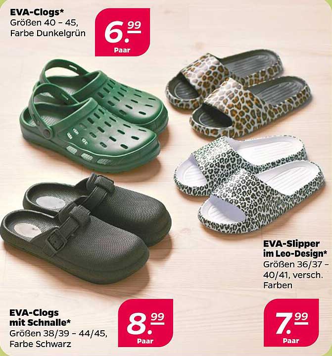 EVA-Clogs - Größen 40 - 45, Farbe Dunkelgrün