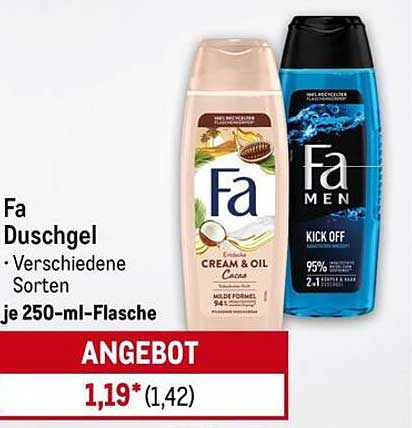 Fa Duschgel – Verschiedene Sorten je 250-ml-Flasche