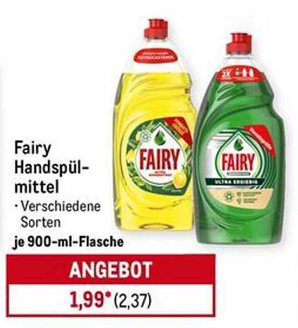 Fairy Handspülmittel – verschiedene Sorten, je 900-ml-Flasche