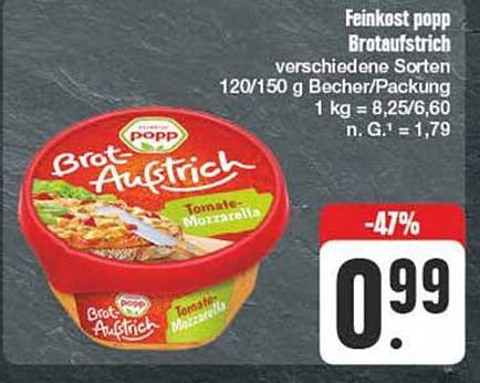 Feinkost popp Brotaufstrich verschiedene Sorten