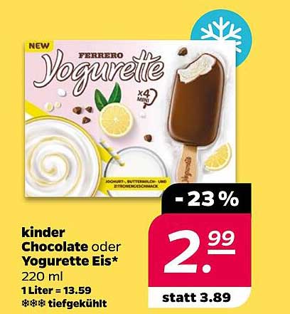 Ferrero Yogurette Eis oder kinder Chocolate Eis - 220 ml
