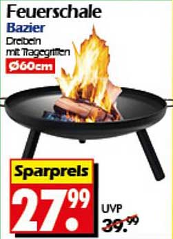 Feuerschale Bazier – Dreibein mit Traggriffen 60cm